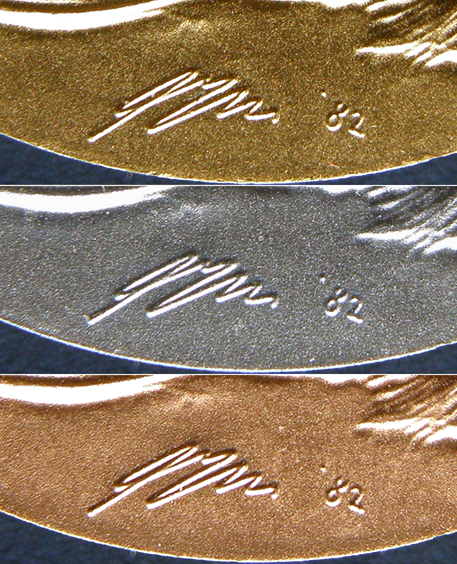 Signaturen der drei Medaillen «DS Unterwalden»
